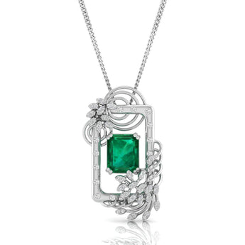 Ivana Jewels Charms & Pendant Vivid Emerald and Diamond Pendant