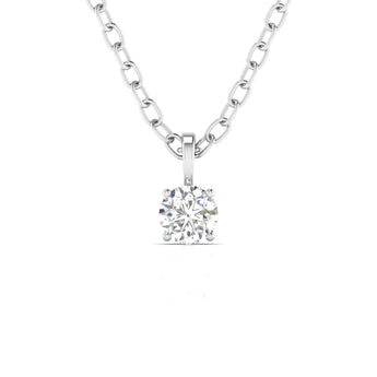 Ivana Jewels Charms & Pendant White Gold / 14KT 0.5 Ct Round Cut Solitaire Diamond  Pendant