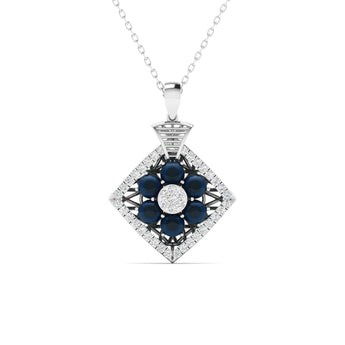 Ivana Jewels Charms & Pendant White Gold / 14KT 0.95 Carat Diamond & Nilaam Gold Locket