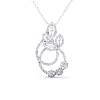 Ivana Jewels Charms & Pendant White Gold / 14KT Classy Loop Diamonds Pendant