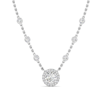Ivana Jewels Charms & Pendant White Gold / 14KT Diamond Bezel Necklace