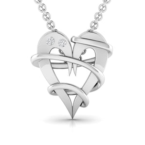 Ivana Jewels Charms & Pendant White Gold / 14KT Heart Design Round Cut Diamond Premium Pendant