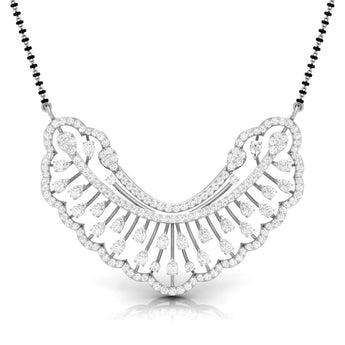 Ivana Jewels Charms & Pendant White Gold / 14KT Pear & Round Diamond Sunburst Mangalsutra