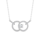 Ivana Jewels Charms & Pendant White Gold / 14KT Two Circle Diamond Gold Pendant