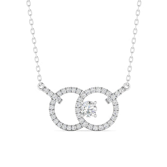 Ivana Jewels Charms & Pendant White Gold / 14KT Two Circle Diamond Gold Pendant