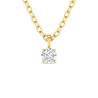 Ivana Jewels Charms & Pendant Yellow Gold / 14KT 0.5 Ct Round Cut Solitaire Diamond  Pendant