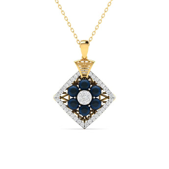 Ivana Jewels Charms & Pendant Yellow Gold / 14KT 0.95 Carat Diamond & Nilaam Gold Locket