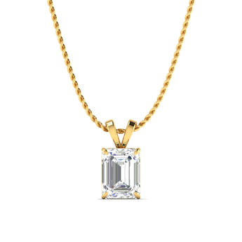 Ivana Jewels Charms & Pendant Yellow Gold / 14KT 2 Carat Emerald Diamond Gold Pendant
