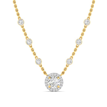 Ivana Jewels Charms & Pendant Yellow Gold / 14KT Diamond Bezel Necklace
