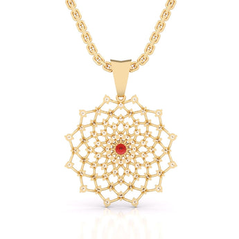 Ivana Jewels Charms & Pendant Yellow Gold / 14KT Geometric Bloom Pendant