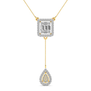 Ivana Jewels Charms & Pendant Yellow Gold / 14KT Linear Diamond Pendants