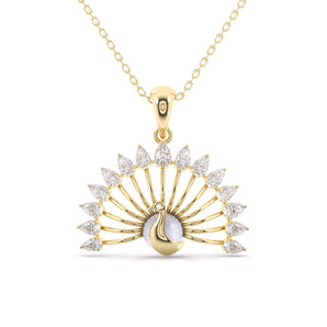 Ivana Jewels Charms & Pendant Yellow Gold / 14KT Peacock Style Pear Shape Diamonds Pendant
