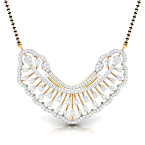 Ivana Jewels Charms & Pendant Yellow Gold / 14KT Pear & Round Diamond Sunburst Mangalsutra
