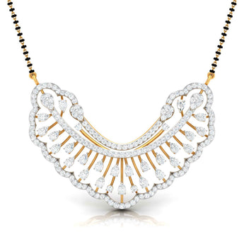 Ivana Jewels Charms & Pendant Yellow Gold / 14KT Pear & Round Diamond Sunburst Mangalsutra