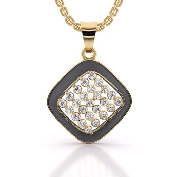 Ivana Jewels Charms & Pendant Yellow Gold / 14KT Rectangle Diamond Pendant