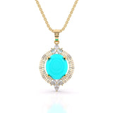 Ivana Jewels Charms & Pendant Yellow Gold / 14KT Turquoise Pointed Pendant