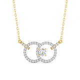 Ivana Jewels Charms & Pendant Yellow Gold / 14KT Two Circle Diamond Gold Pendant