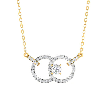 Ivana Jewels Charms & Pendant Yellow Gold / 14KT Two Circle Diamond Gold Pendant