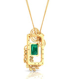 Ivana Jewels Charms & Pendant Yellow Gold / 14KT Vivid Emerald and Diamond Pendant