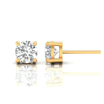Ivana Jewels Earrings 0.50 Carat Each Solitaire Each 4-Prongs Setting Stud Earring