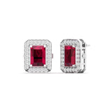 Ivana Jewels Earrings 0.76 Carat Diamond Ruby Gold Stud Earrings