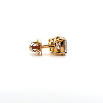 Ivana Jewels Earrings 1.01 Carat Each Round Diamond Studs Earring