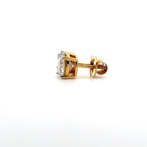 Ivana Jewels Earrings 1.01 Carat Each Round Diamond Studs Earring