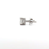 Ivana Jewels Earrings 1.03 carat Each Princess Solitaire Diamond 4-Prong Basket Setting Stud Earring