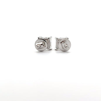 Ivana Jewels Earrings 1.03 carat Each Princess Solitaire Diamond 4-Prong Basket Setting Stud Earring