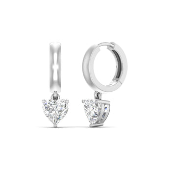 Ivana Jewels Earrings 1.03 Carats Each Heart Shape Diamonds Heartfelt Hoops Earrings