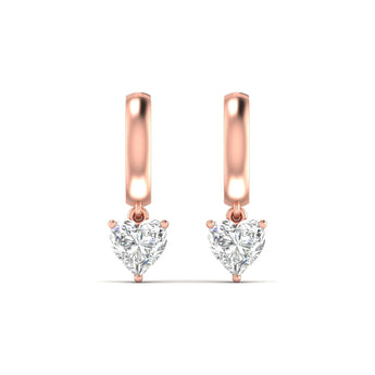 Ivana Jewels Earrings 1.03 Carats Each Heart Shape Diamonds Heartfelt Hoops Earrings