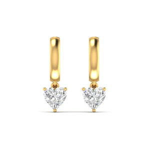 Ivana Jewels Earrings 1.03 Carats Each Heart Shape Diamonds Heartfelt Hoops Earrings