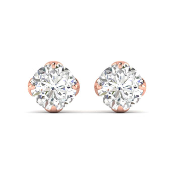 Ivana Jewels Earrings 1.03 Carats Each Round Diamonds 4-Prongs Settings Studs Earring