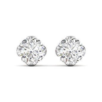Ivana Jewels Earrings 1.03 Carats Each Round Diamonds 4-Prongs Settings Studs Earring