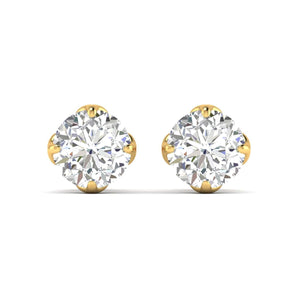 Ivana Jewels Earrings 1.03 Carats Each Round Diamonds 4-Prongs Settings Studs Earring