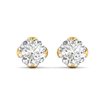 Ivana Jewels Earrings 1.03 Carats Each Round Diamonds 4-Prongs Settings Studs Earring