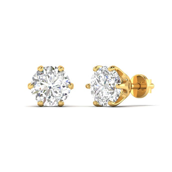 Ivana Jewels Earrings 1.06 Carats Each Round Diamonds 6-prongs Setting Studs Earrings
