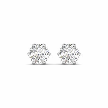 Ivana Jewels Earrings 1.06 Carats Each Round Diamonds 6-prongs Setting Studs Earrings