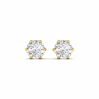 Ivana Jewels Earrings 1.06 Carats Each Round Diamonds 6-prongs Setting Studs Earrings