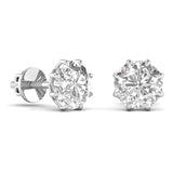 Ivana Jewels Earrings 1.5 Carats Each Round Diamond 8 Prong Setting Studs Earring