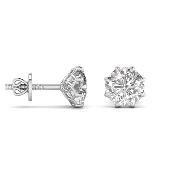 Ivana Jewels Earrings 1.5 Carats Each Round Diamond 8 Prong Setting Studs Earring