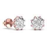 Ivana Jewels Earrings 1.5 Carats Each Round Diamond 8 Prong Setting Studs Earring