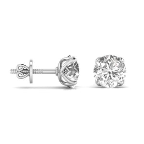 Ivana Jewels Earrings 1.5 Carats Each Round Diamond Four Prong Basket Setting Studs Earring