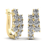 Ivana Jewels Earrings 1.6 Carat Round Diamonds Hoop Huggies Earrings