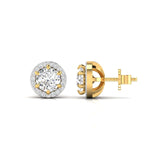 Ivana Jewels Earrings 1 Carat Each Round Diamonds Halo Studs Earring