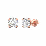 Ivana Jewels Earrings 1 Carats Each Round Diamonds 4-prongs Setting Studs Earrings