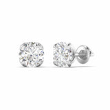 Ivana Jewels Earrings 1 Carats Each Round Diamonds 4-prongs Setting Studs Earrings