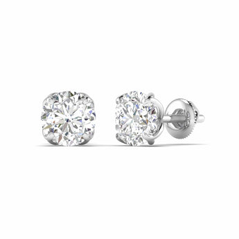 Ivana Jewels Earrings 1 Carats Each Round Diamonds 4-prongs Setting Studs Earrings