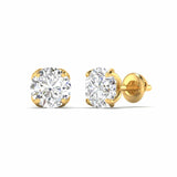 Ivana Jewels Earrings 1 Carats Each Round Diamonds 4-prongs Setting Studs Earrings