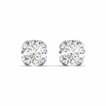 Ivana Jewels Earrings 1 Carats Each Round Diamonds 4-prongs Setting Studs Earrings